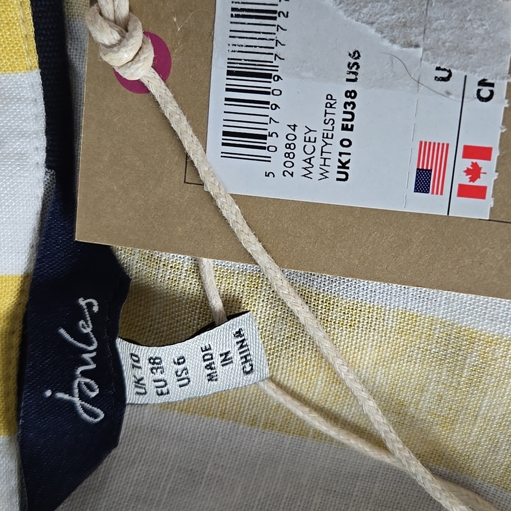 Joules " Macey" Yellow and White Striped Sundress Size 6 - Picture 11 of 12